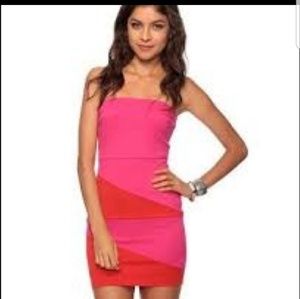 Forever  21 body con tight dress pink red tube top